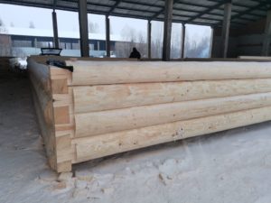 Два колодца сруба будущей бани 6 на 9